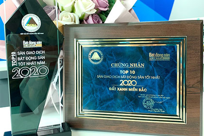 Đất Xanh Miền Bắc được vinh danh "Sàn giao dịch bất động sản tốt nhất 2020"